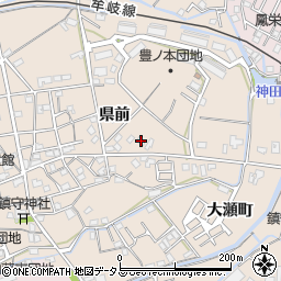 徳島県小松島市中郷町県前163周辺の地図