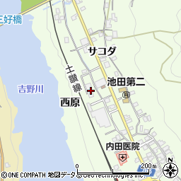 徳島県三好市池田町中西西原周辺の地図