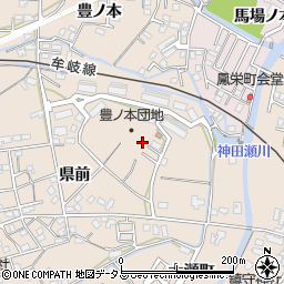 徳島県小松島市中郷町県前周辺の地図