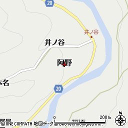 徳島県神山町（名西郡）阿野周辺の地図