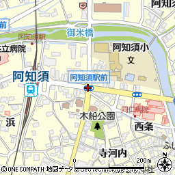 阿知須駅前周辺の地図