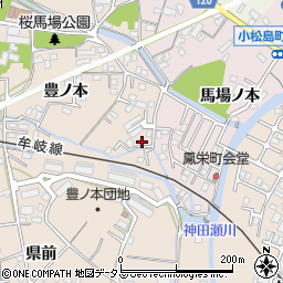 徳島県小松島市中郷町豊ノ本78-7周辺の地図