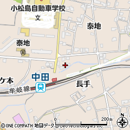 徳島県小松島市中郷町長手周辺の地図