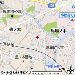 徳島県小松島市中郷町豊ノ本78-4周辺の地図