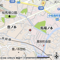 徳島県小松島市中郷町豊ノ本77周辺の地図