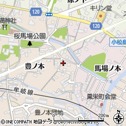 徳島県小松島市中郷町豊ノ本74周辺の地図
