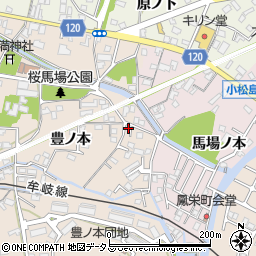 徳島県小松島市中郷町豊ノ本74-5周辺の地図