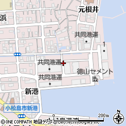 徳島県小松島市小松島町新港周辺の地図