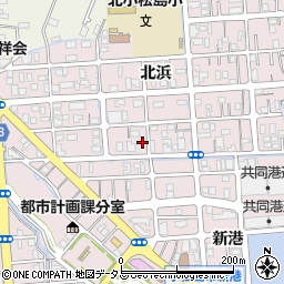 徳島県小松島市小松島町北浜周辺の地図