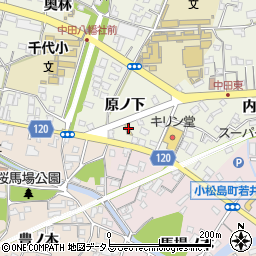 徳島県小松島市中田町原ノ下周辺の地図