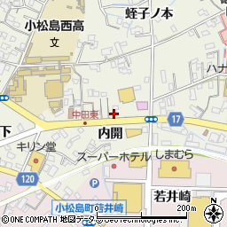 徳島県小松島市中田町内開周辺の地図