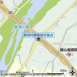 勝浦川橋南詰周辺の地図