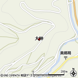 徳島県吉野川市美郷大神周辺の地図