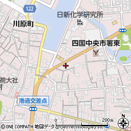 セブンイレブン四国中央川之江町港通店周辺の地図
