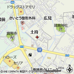 徳島県小松島市中田町土持周辺の地図