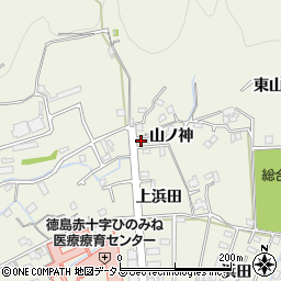 徳島県小松島市中田町山ノ神周辺の地図