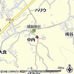 徳島県徳島市方上町中内周辺の地図