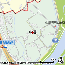 徳島県小松島市江田町（中道）周辺の地図