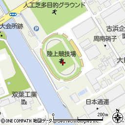 キリンレモンスタジアム　陸上競技場周辺の地図