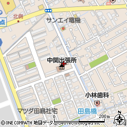 防府市中関公民館周辺の地図