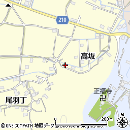徳島県徳島市方上町高坂16周辺の地図