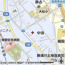 徳島県徳島市勝占町中須40周辺の地図