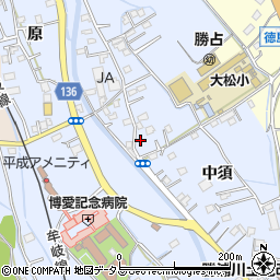 徳島県徳島市勝占町中須166周辺の地図