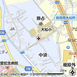 徳島県徳島市勝占町中須126周辺の地図