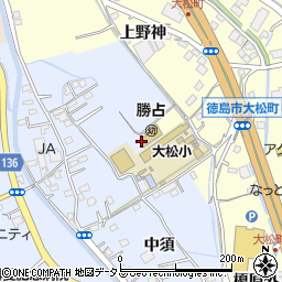 徳島県徳島市勝占町中須156周辺の地図