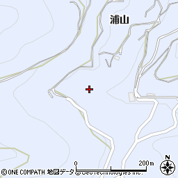 徳島県美馬郡つるぎ町貞光浦山周辺の地図
