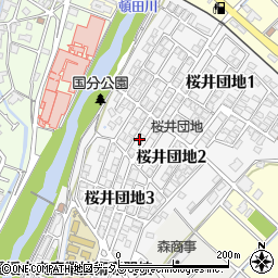 愛媛県今治市桜井団地周辺の地図