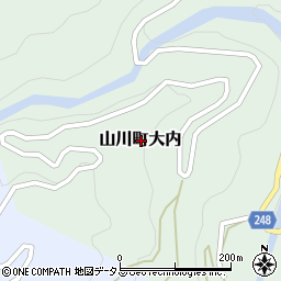 徳島県吉野川市山川町大内周辺の地図