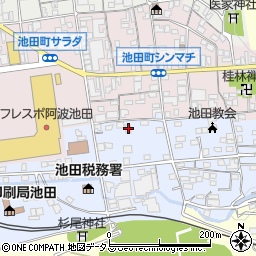 徳島県三好市池田町シンマチ1469周辺の地図