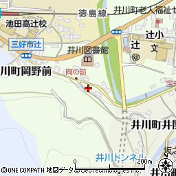 徳島県三好市井川町岡野前81周辺の地図
