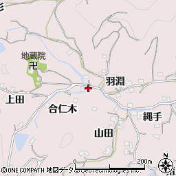 徳島県徳島市北山町合仁木周辺の地図