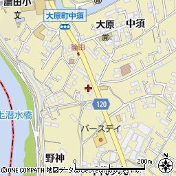 徳島県徳島市大原町中須26周辺の地図