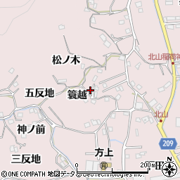 徳島県徳島市北山町簑越周辺の地図