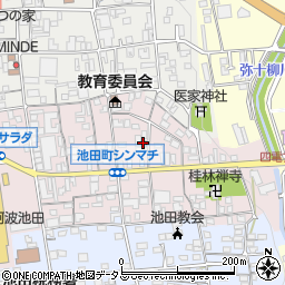 池田新町郵便局周辺の地図