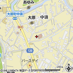 徳島県徳島市大原町中須24周辺の地図