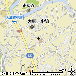 徳島県徳島市大原町中須21-8周辺の地図