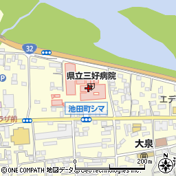 徳島大正銀行三好病院 ＡＴＭ周辺の地図