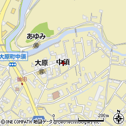 徳島県徳島市大原町中須周辺の地図