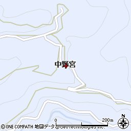 徳島県美馬市穴吹町口山中野宮周辺の地図