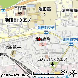 徳島県三好市池田町マチ2526-1周辺の地図