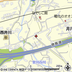 徳島県三好市井川町西井川周辺の地図