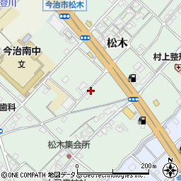 愛媛県今治市松木周辺の地図