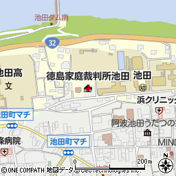 徳島池田簡易裁判所周辺の地図