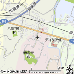 徳島県三好市井川町中岡周辺の地図