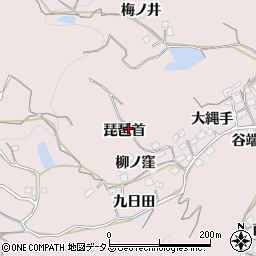 徳島県徳島市大谷町琵琶首周辺の地図
