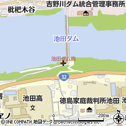 池田ダム南周辺の地図